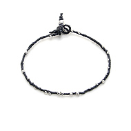 sparkle twisted strand sterling silver bracelet on black irish linen