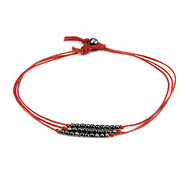 charcoal sparkle bracelet, red irish linen