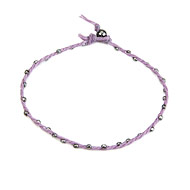 sparkle twisted strand charcoal bracelet on lilac irish linen