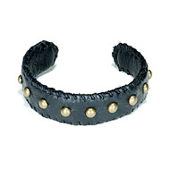 cuff love studded bracelet on black leather