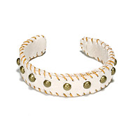 cuff love studded bracelet on creme leather