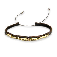 sparkle leather bracelet with gold dipped beads