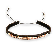 sparkle leather bracelets with rose gold dipped beads