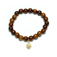 not to worry teak wood bracelet with gold dipped large tree