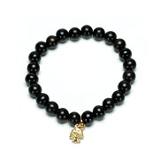 not to worry ebony wood bracelet with gold dipped large tree