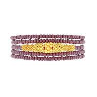 not to worry lilac and gold bead wrap bracelet