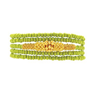 not to worry olive and gold bead wrap bracelet