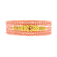 not to worry rose and gold bead wrap bracelet