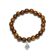 not to worry teak wood bracelet with sterling silver large tree