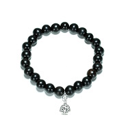 not to worry ebony wood bracelet with sterling silver large tree