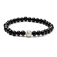 not to worry ebony wood bracelet with silver dipped sparkle ball