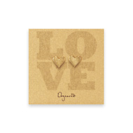 love flat heart stud gold dipped earrings