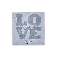 love flat heart stud sterling silver earrings