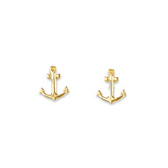 small anchor stud earrings, gold dipped