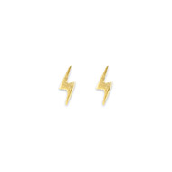 small lightning bolt stud earrings, gold dipped