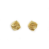 small rose stud earrings, gold dipped
