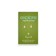 explore teeny stud gold dipped compass earrings