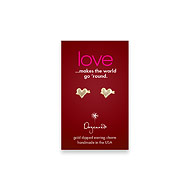 love teeny stud gold dipped heart with arrow earrings