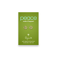 peace teeny stud gold dipped peace sign earrings