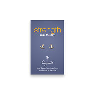 strength teeny stud gold dipped anchor earrings