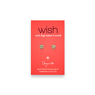 wish teeny stud gold dipped lucky star earrings