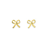 small bow stud earrings, gold dipped