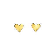 small heart stud earrings, gold dipped