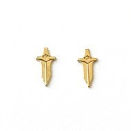 small dagger stud earrings, gold dipped