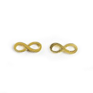 small infinity stud earrings, gold dipped