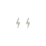 small lightning bolt stud earrings, sterling silver