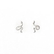 small snake stud earrings, sterling silver