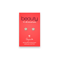 beauty teeny stud sterling silver lotus earrings