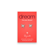 dream teeny stud sterling silver butterfly earrings