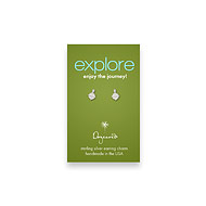 explore teeny stud sterling silver compass earrings