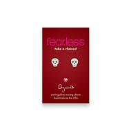 fearless teeny stud sterling silver skull earrings