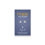 hope  teeny stud sterling silver fleur di lis earrings