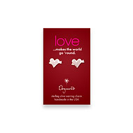 love teeny stud sterling silver heart with arrow earrings