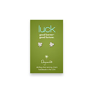 lucky teeny stud sterling silver four leaf clover earrings