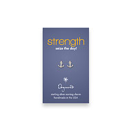 strength teeny stud sterling silver anchor earrings