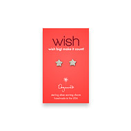 wish teeny stud sterling silver star earrings