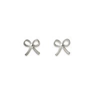 small bow stud earrings, sterling silver