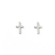 small simple cross stud earrings, sterling silver
