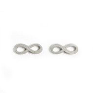 small infinity stud earrings, sterling silver