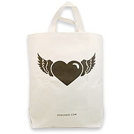 winged heart reusable shopping bag