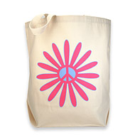 flower power reusable tote bag