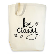 dogeared cotton tote - be classy