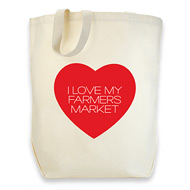 dogeared cotton tote - i (heart) my farmer's market