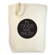 dogeared cotton tote - in dogs we trust