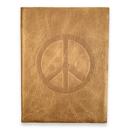 large peace journal with gold leather