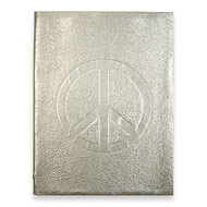large peace journal with silver leather